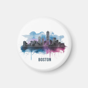 Boston City Skyline, Boston Ma Silhouet Magneet