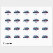 Boston City Skyline, Boston Ma Silhouet Ronde Sticker (Vel)