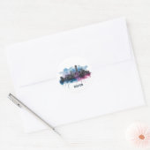 Boston City Skyline, Boston Ma Silhouet Ronde Sticker (Envelop)