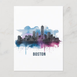 Boston City Skyline, Boston MA Skyline Briefkaart