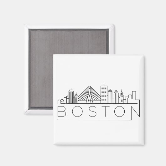 Boston City Skyline, Boston MA Skyline Magneet (Voorkant / Achterkant)