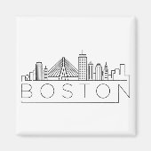 Boston City Skyline, Boston MA Skyline Magneet (Voorkant)