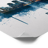 Boston City Skyline, Boston MA Skyline Poster (Hoek)