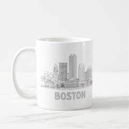 Boston City Skyline, Boston Ma US Skyline Koffiemok