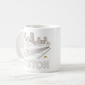 Boston City Skyline, Boston Ma US Skyline Koffiemok (Voorkant links)