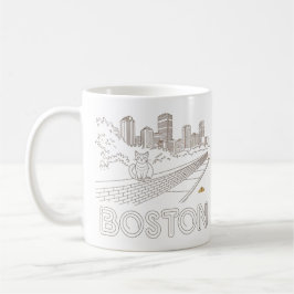 Boston City Skyline, Boston Ma US Skyline Koffiemok