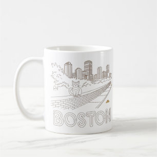 Boston City Skyline, Boston Ma US Skyline Koffiemok