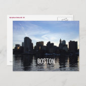 Boston City Skyline Briefkaart (Voorkant / Achterkant)