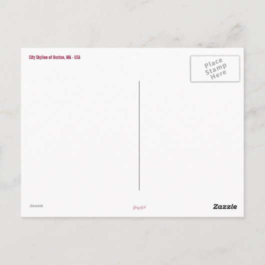 Boston City Skyline Briefkaart (Achterkant)