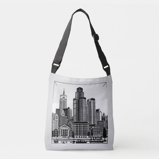 Boston City Skyline Crossbody Tas (Voorkant)