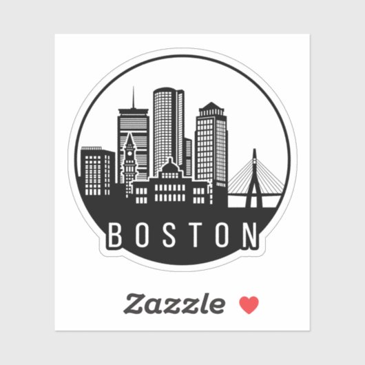 Boston City Skyline Sticker (Vel)