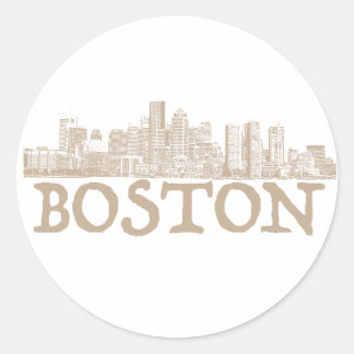 Boston City skyline stickers