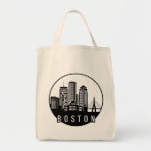Boston City Skyline Tote Bag (Voorkant)