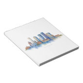 Boston City Skyline Waterverf | Modern Boston MA Notitieblok (Schuin)