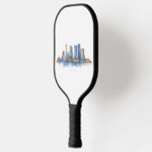 Boston City Skyline Waterverf | Modern Boston MA Pickleball Paddle (Links)
