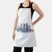 Boston City Skyline Waterverf | Modern Boston MA Schort (Insitu)