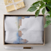 Boston City Skyline Waterverf | Modern Boston MA Tissuepapier (Geschenk)