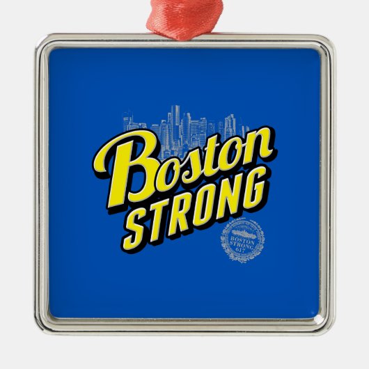 Boston City Sterke herinneringen aan Blue Metalen Ornament (Voorkant)