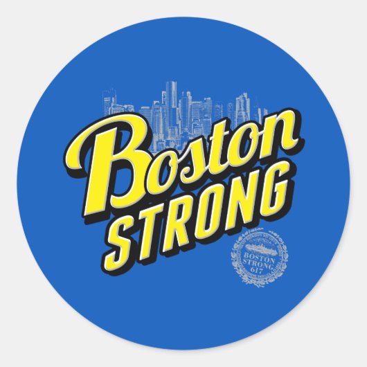 Boston City Sterke herinneringen aan Blue Ronde Sticker (Voorkant)