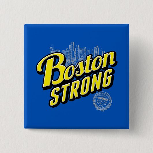 Boston City Sterke Herinneringen Decor Vierkante Button 5,1 Cm (Voorkant)