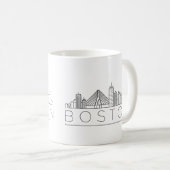 Boston City Stylized Skyline Koffiemok (Voorkant rechts)