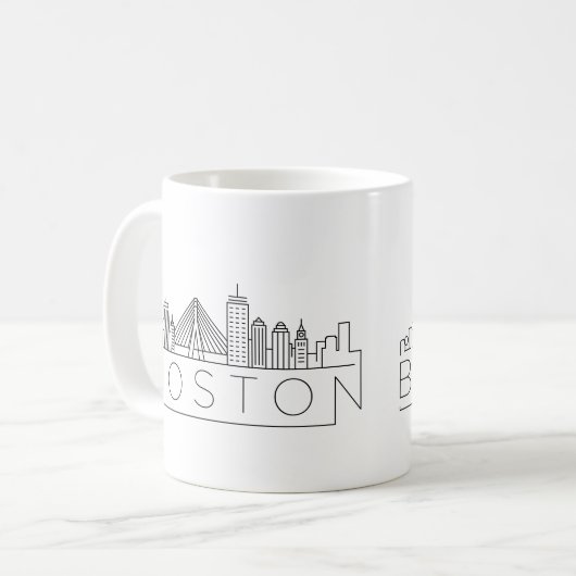 Boston City Stylized Skyline Koffiemok (Voorkant links)