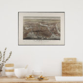 Boston City Uitzicht 1873 Poster (Keuken)