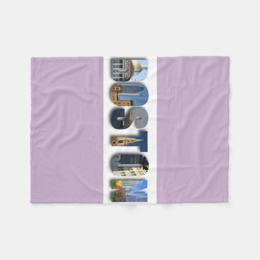 Boston City Uitzichten Fleece Deken (Voorkant (Horizontaal))