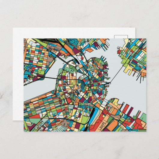 Boston City USA Briefkaart (Voorkant / Achterkant)