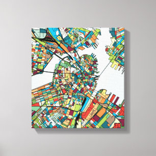 Boston City USA Canvas Afdruk