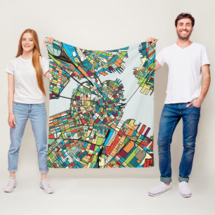 Boston City USA Fleece Deken