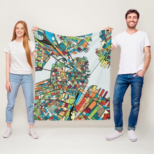 Boston City USA Fleece Deken (In situ)