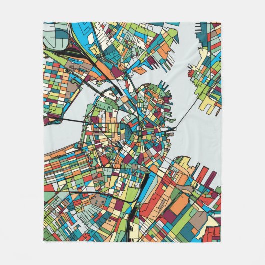 Boston City USA Fleece Deken (Voorkant)