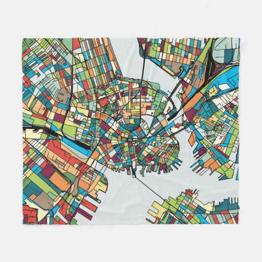 Boston City USA Fleece Deken (Voorkant (Horizontaal))