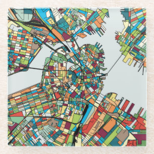 Boston City USA Glazen Onderzetter