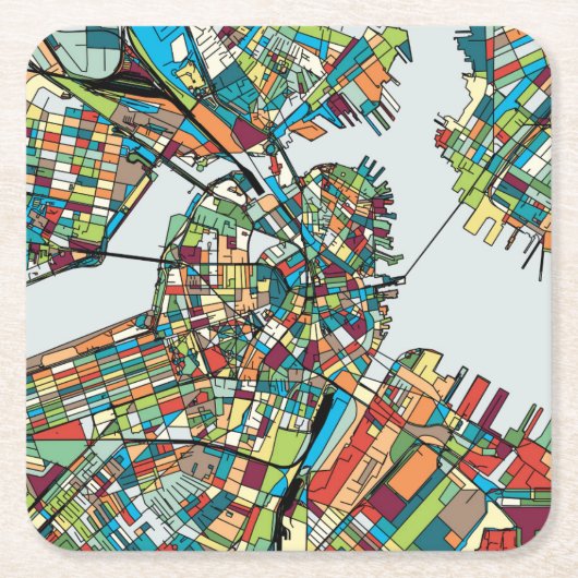 Boston City USA Kartonnen Onderzetters (Voorkant)