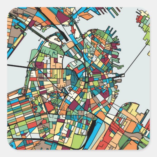 Boston City USA Vierkante Sticker (Voorkant)