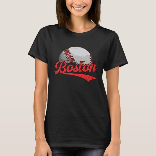  Boston Cityscape Baseball voor mannen K T-shirt (Voorkant)