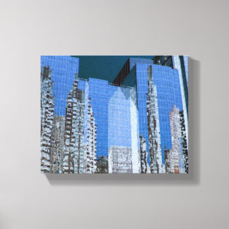 Boston Cityscape Blauw Canvas Afdruk