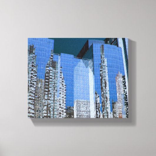 Boston Cityscape Blauw Canvas Afdruk (Voorkant)