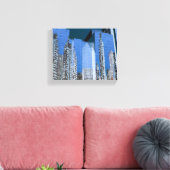Boston Cityscape Blauw Canvas Afdruk (Insitu (Woonkamer))