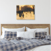 Boston Common bij schemering Canvas Afdruk (Insitu (Slaapkamer))