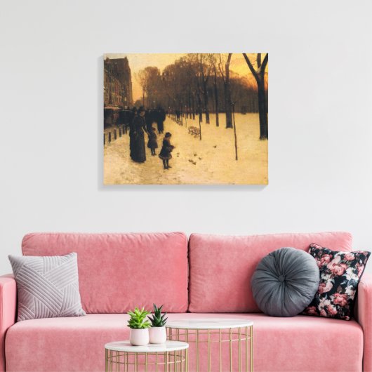 Boston Common bij schemering Canvas Afdruk (Insitu (Woonkamer))