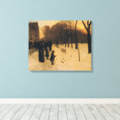 Boston Common bij schemering Canvas Afdruk (Insitu (Houten vloer))
