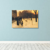 Boston Common bij schemering Canvas Afdruk (Insitu (Houten vloer))
