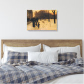 Boston Common bij schemering Canvas Afdruk (Insitu (Slaapkamer))