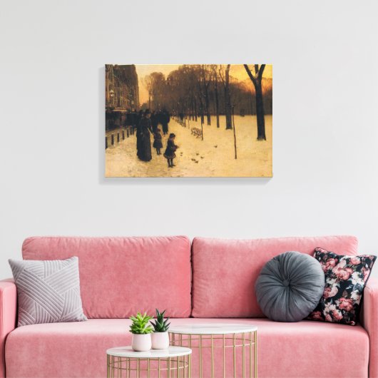 Boston Common bij schemering Canvas Afdruk (Insitu (Woonkamer))
