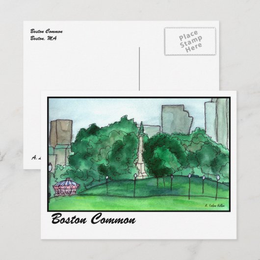 Boston Common Briefkaart (Voorkant / Achterkant)
