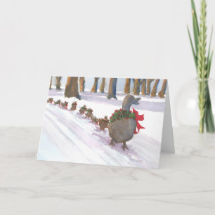 Boston Common Ducks hebben de vakantiekaart omhoog Feestdagen Kaart