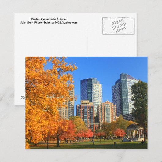 Boston Common in het najaar Briefkaart (Voorkant / Achterkant)